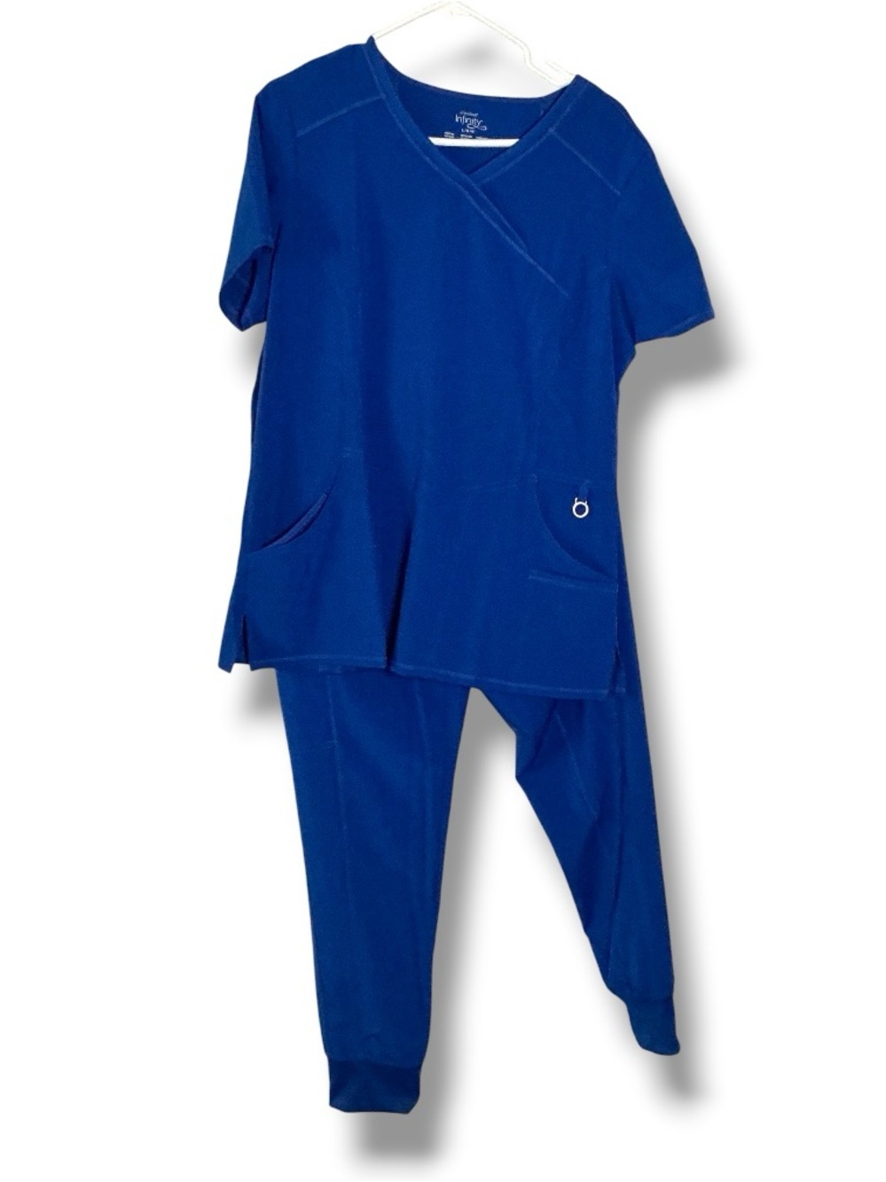 Cherokee brand Infiniti uniform scrub set, galaxy blue, top large bottom medium